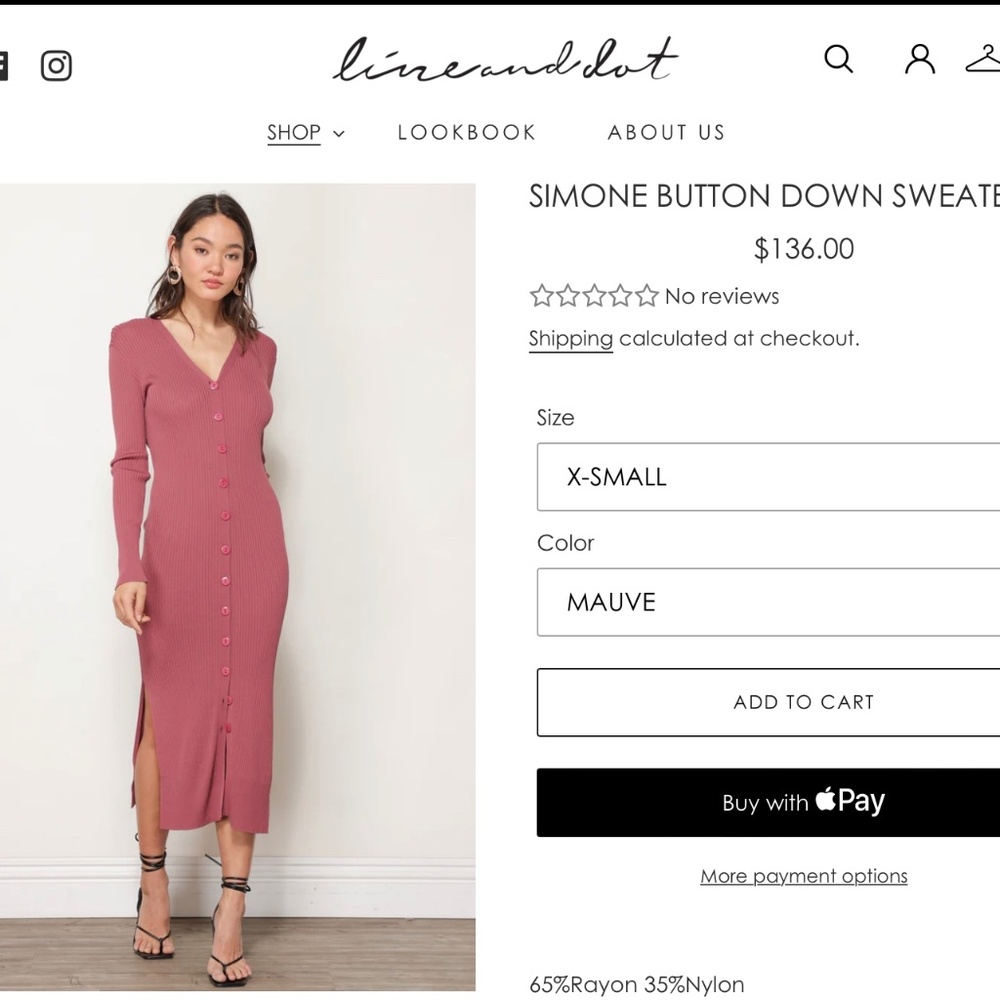 Line and Dot Button Down Sweater Dress